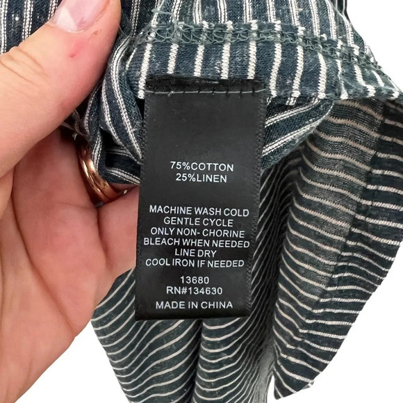 Sunday In Brooklyn • Striped Linen Blend Tank Top - Picture 5 of 8